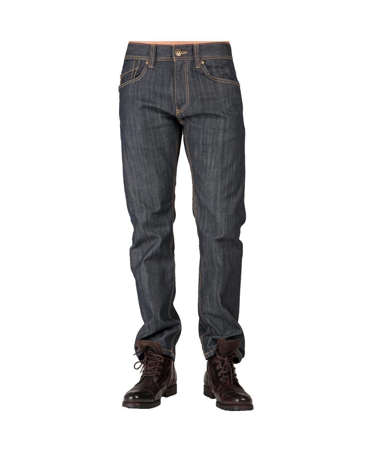 Mens Relaxed Straight Handcrafted Wash Premium Denim Signature Jeans Product Image
