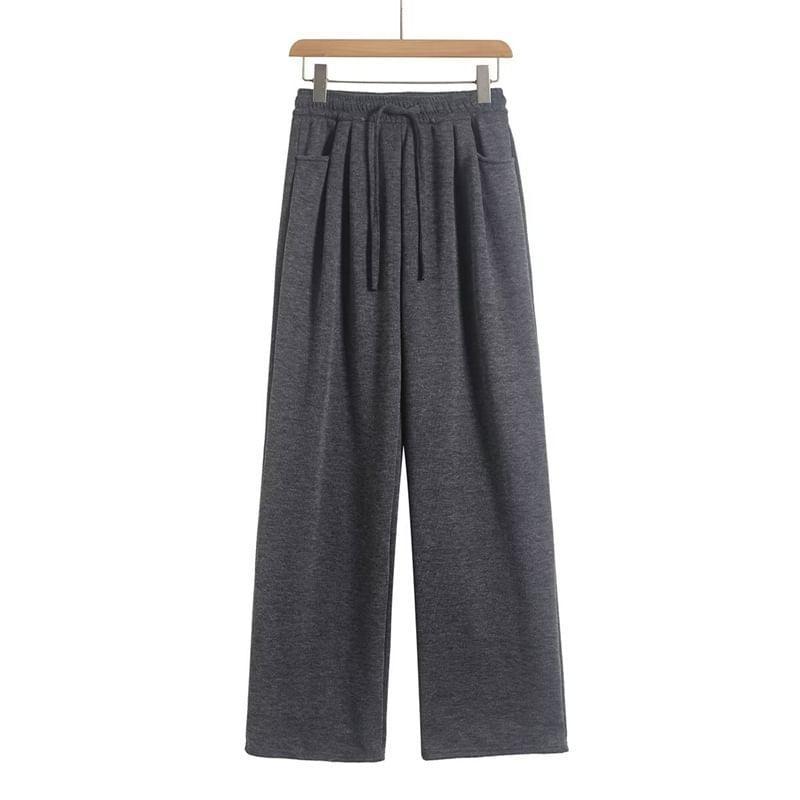 High Rise Plain Wide Leg Pants Product Image