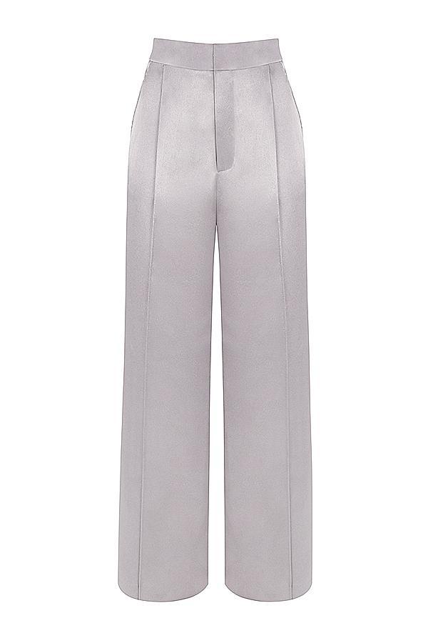 Alivia  grey satin trousers Product Image