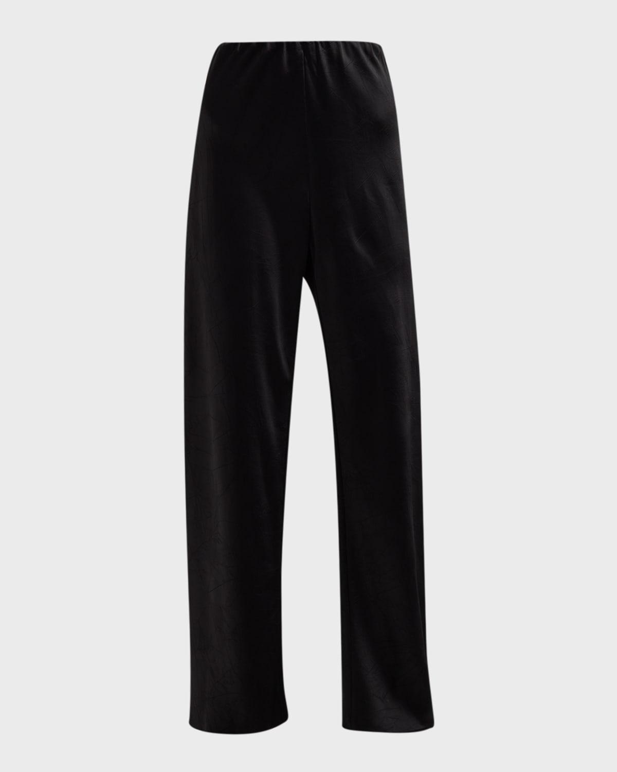 Fluid Bias-Cut Crushed Satin Pants Product Image
