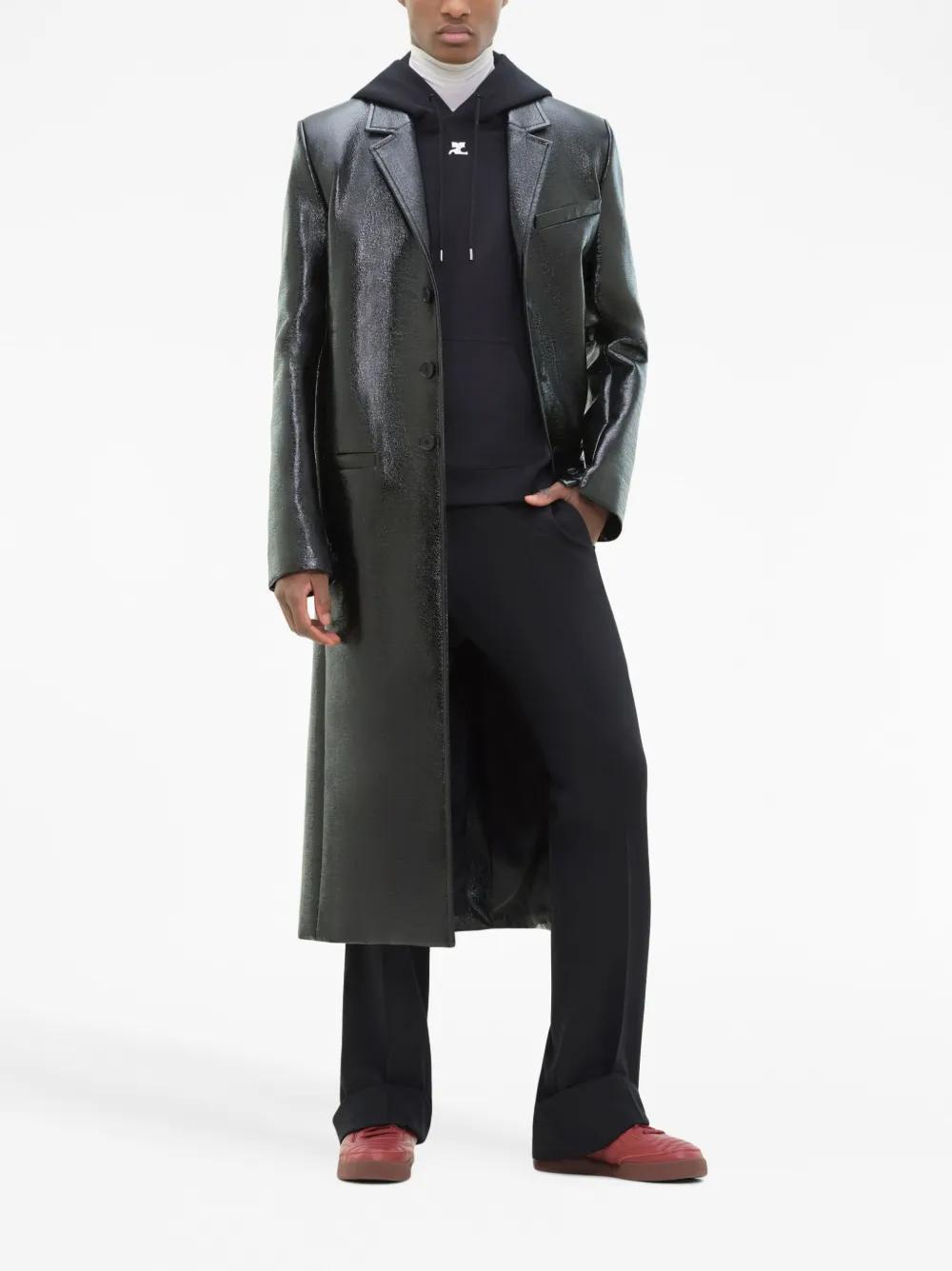 single-breasted zipped tailored coat Product Image