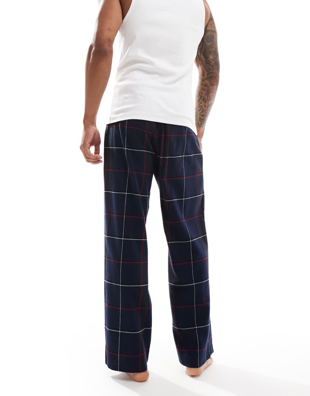 ASOS DESIGN tartan lounge pant in navy Product Image