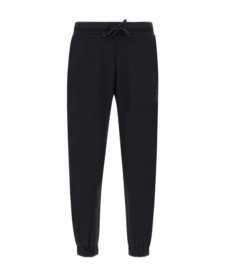 HUGO BOSS Logo-embossed Cotton Track Pants In Black Product Image