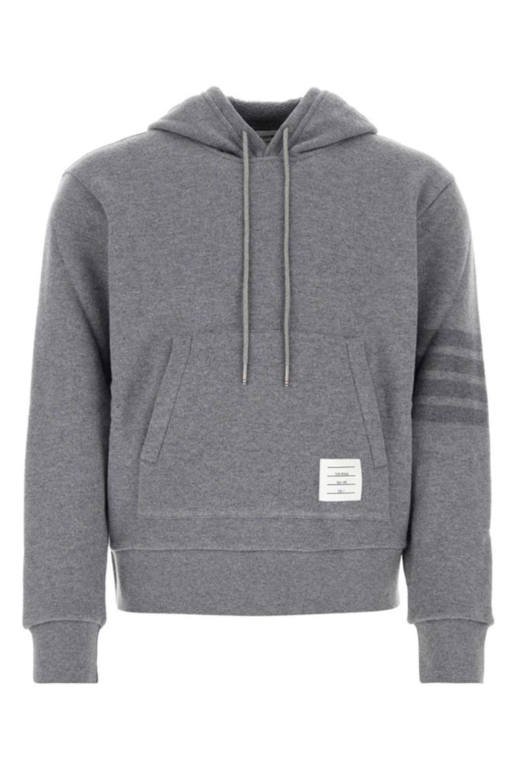 THOM BROWNE Grey Wool Hoodie Product Image