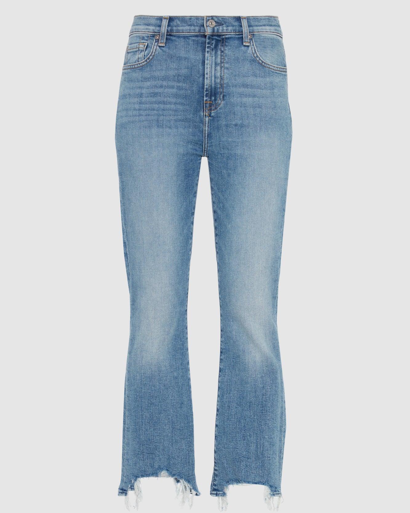 Womens High Rise Slim Kick Flare Cropped Jeans Product Image