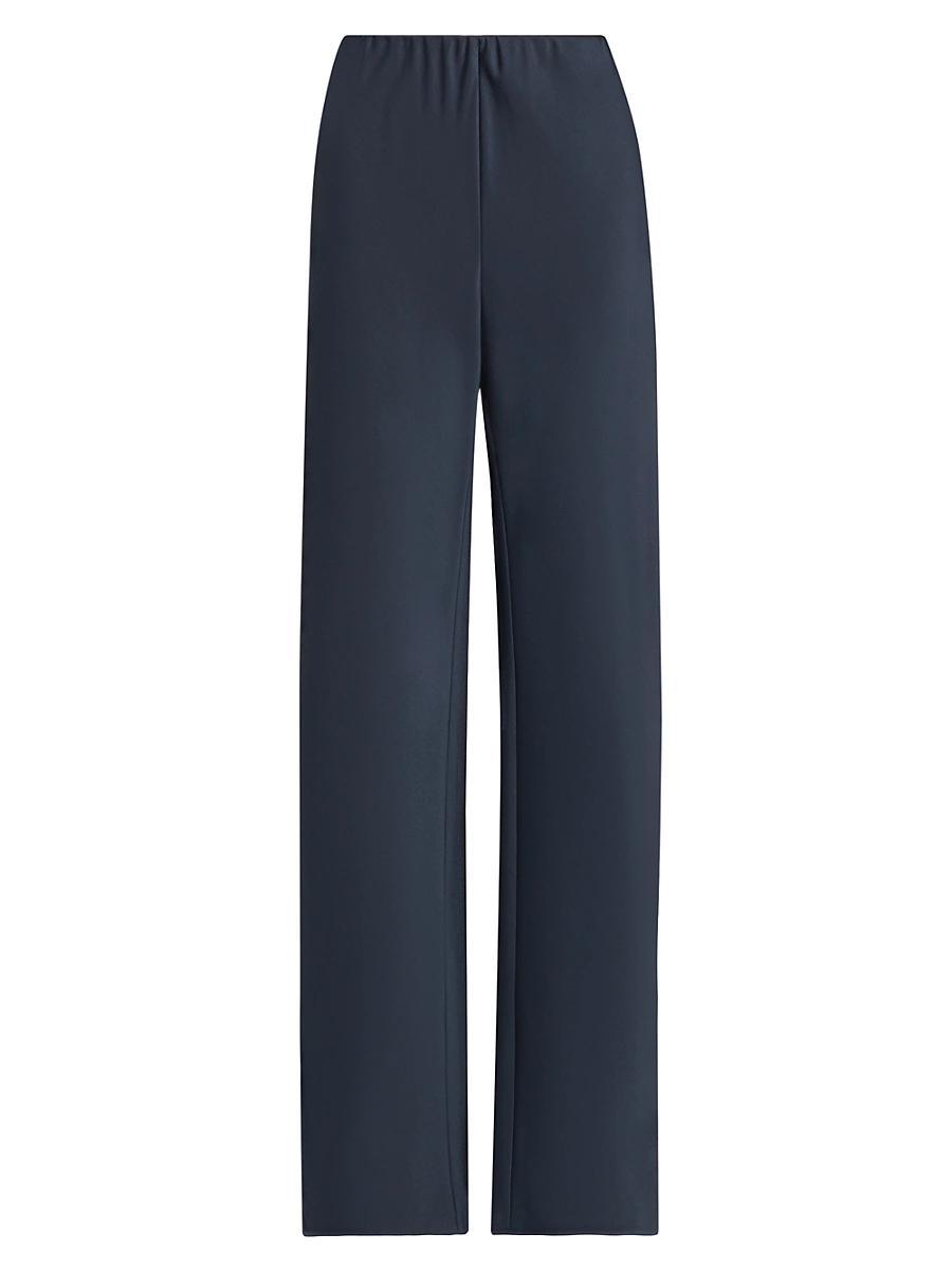 Fluid Bias-Cut Crushed Satin Pants Product Image