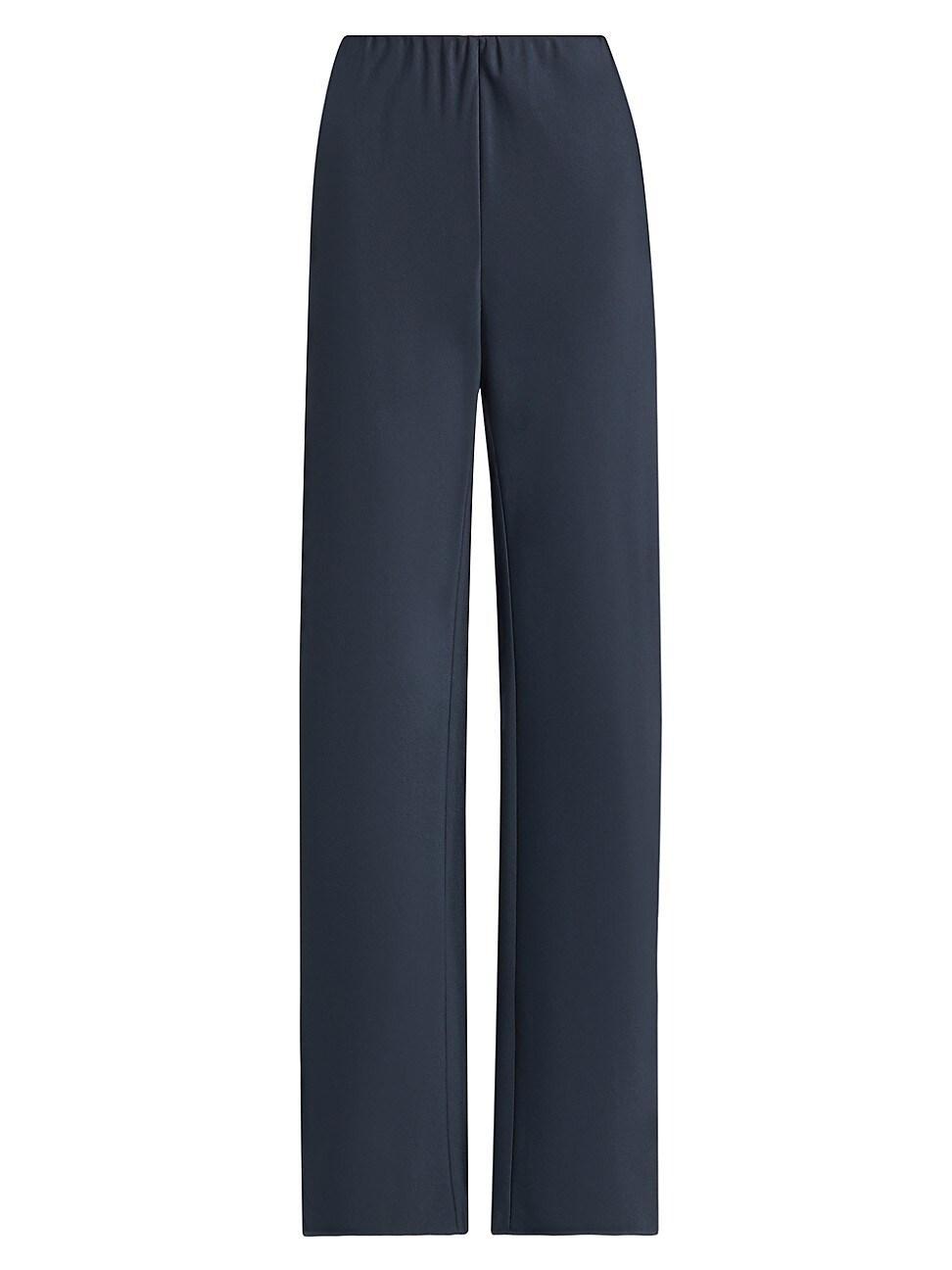 Fluid Bias-Cut Crushed Satin Pants Product Image