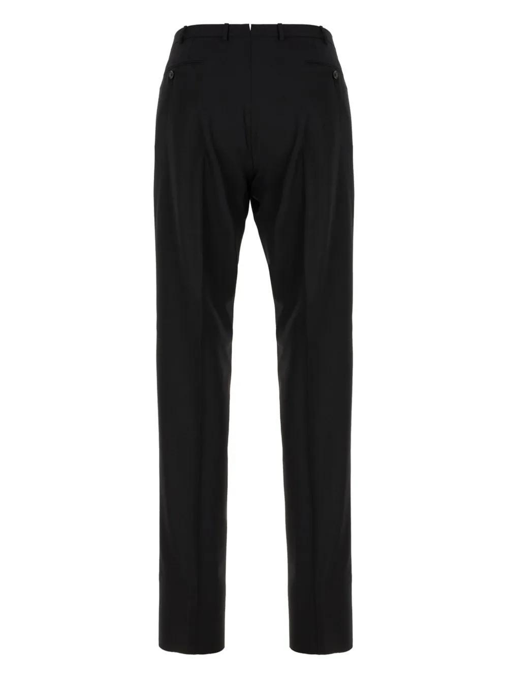 ZEGNA Pressed-crease Tapered Trousers In Black Product Image