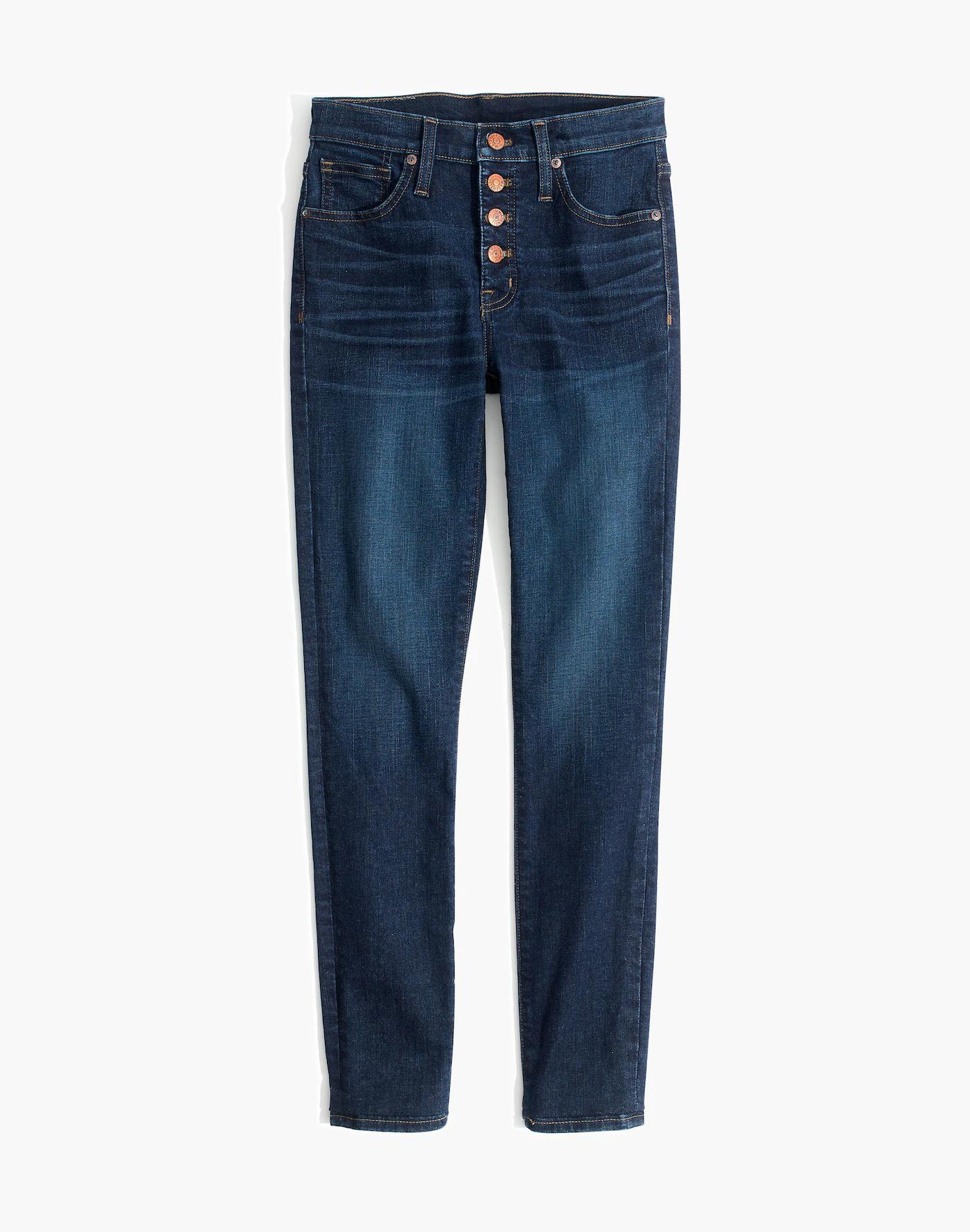 Tall 9" Mid-Rise Skinny Jeans in Hayes Wash: Button-Front Edition Product Image