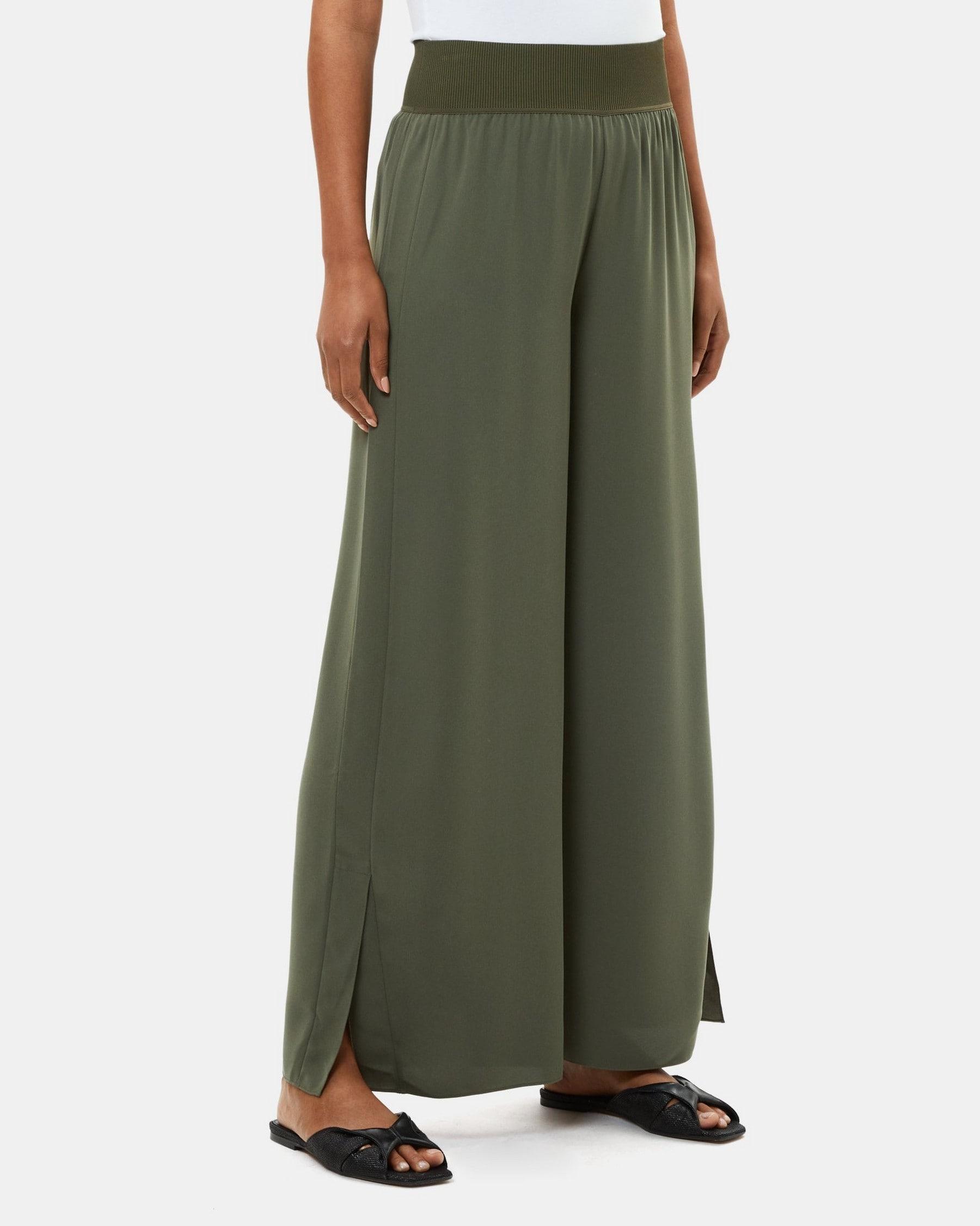 Slit Wide-Leg Pant in Crepe Product Image