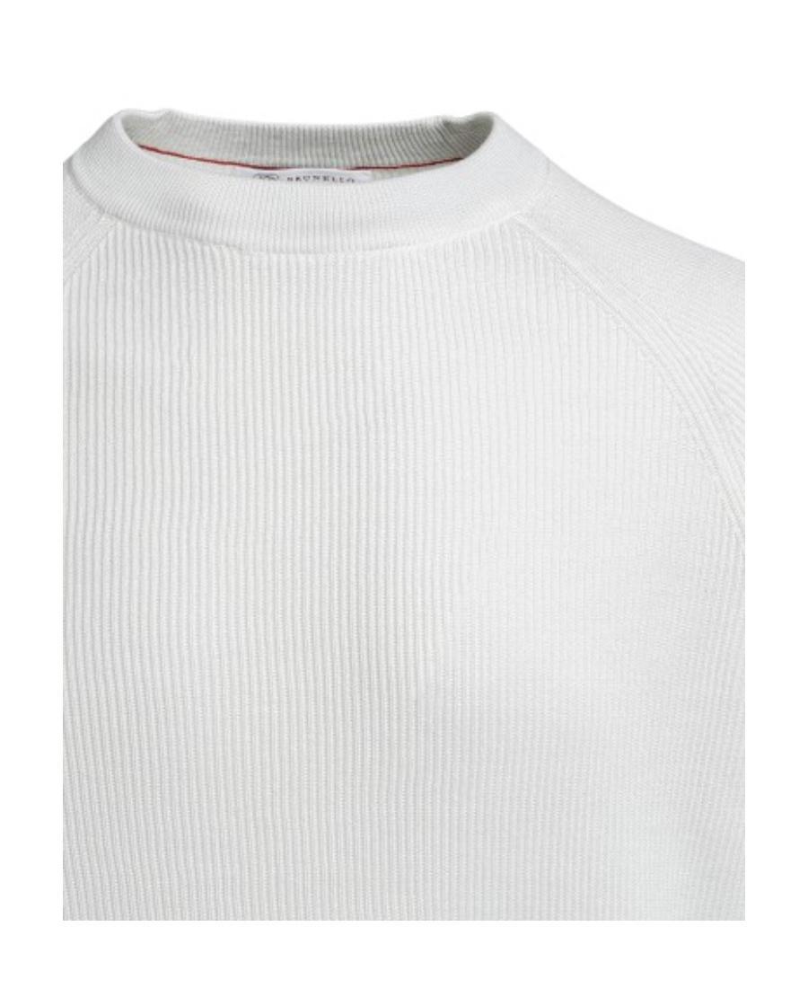 BRUNELLO CUCINELLI Ribbed-knit Sweatshirt In White Product Image