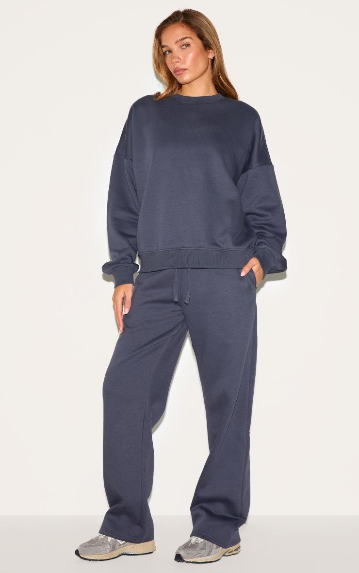 Navy Oversized Sweatshirt Tracksuit Set Product Image