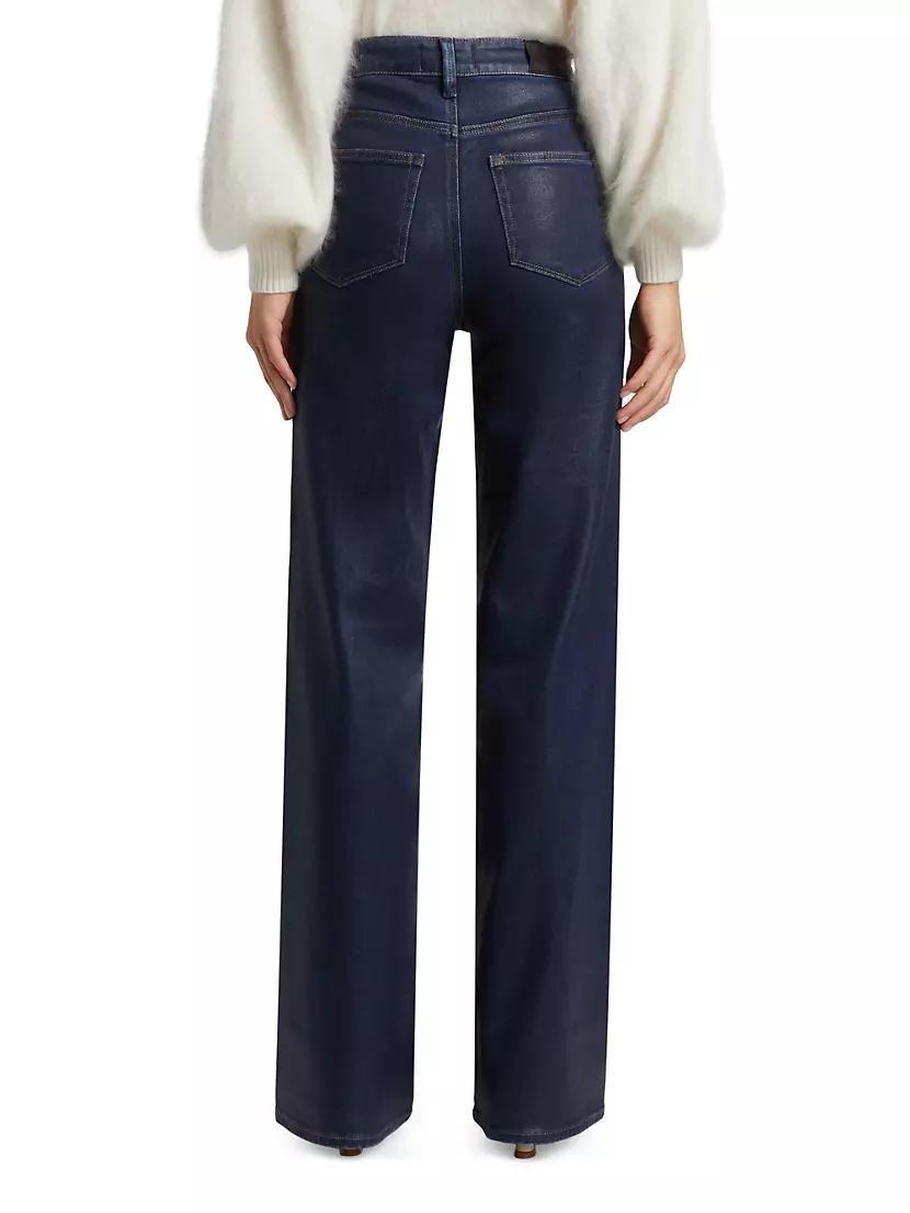 Womens Sasha Coated High-Rise Stretch Wide-Leg Jeans Product Image