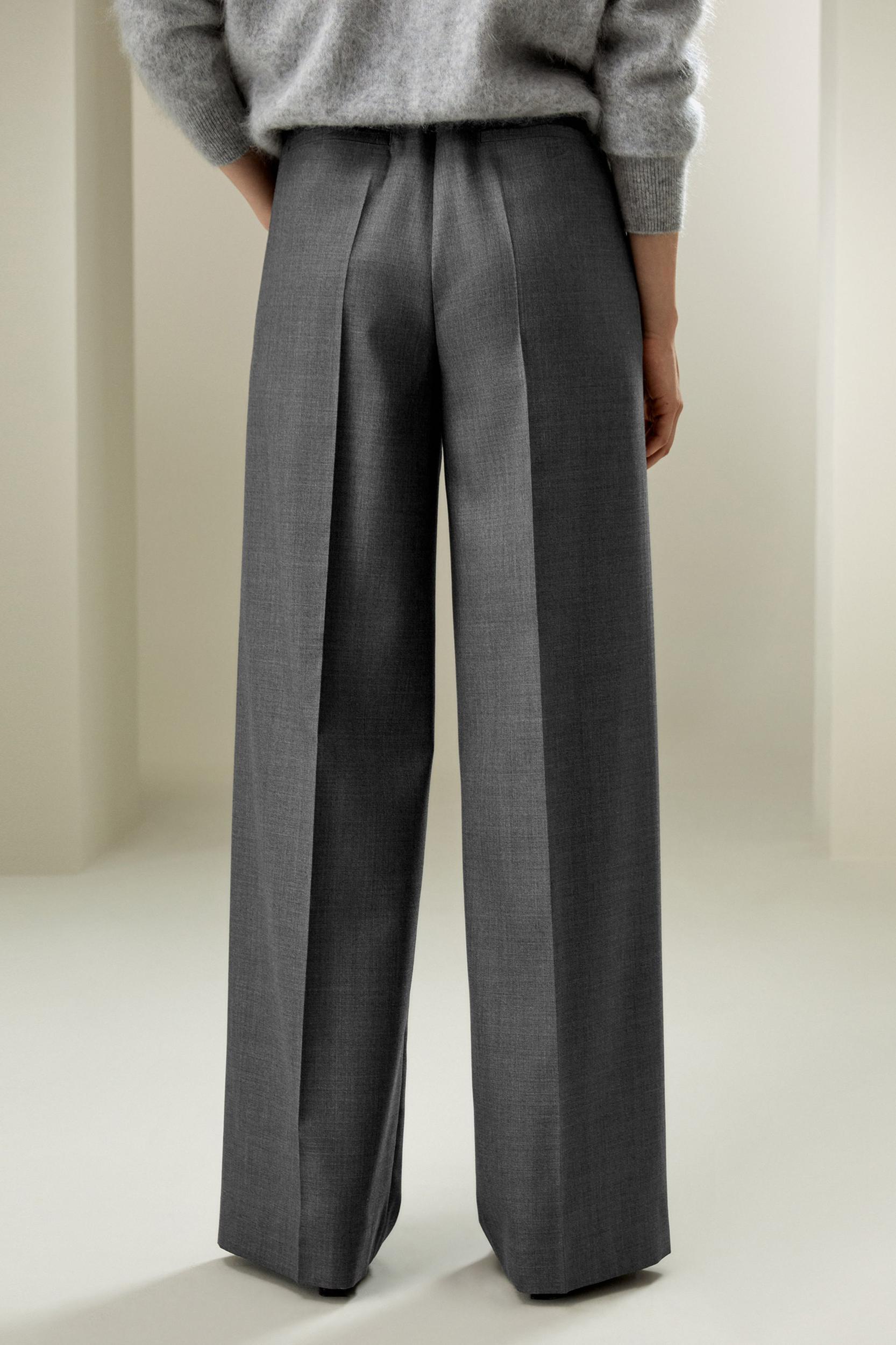Wool Silk Blend Straight Pants Product Image