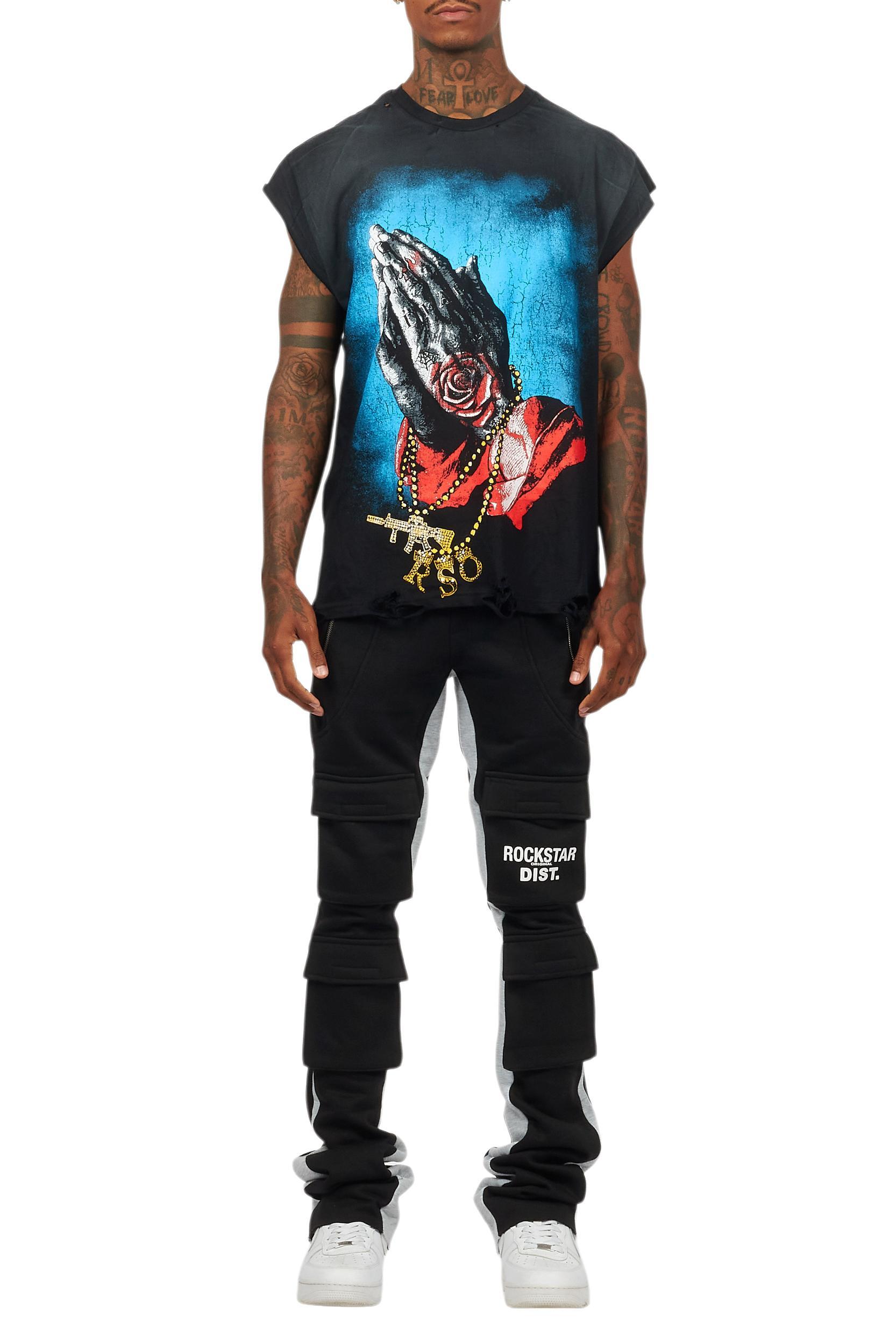 Gonave Black Graphic Muscle T-Shirt Male Product Image