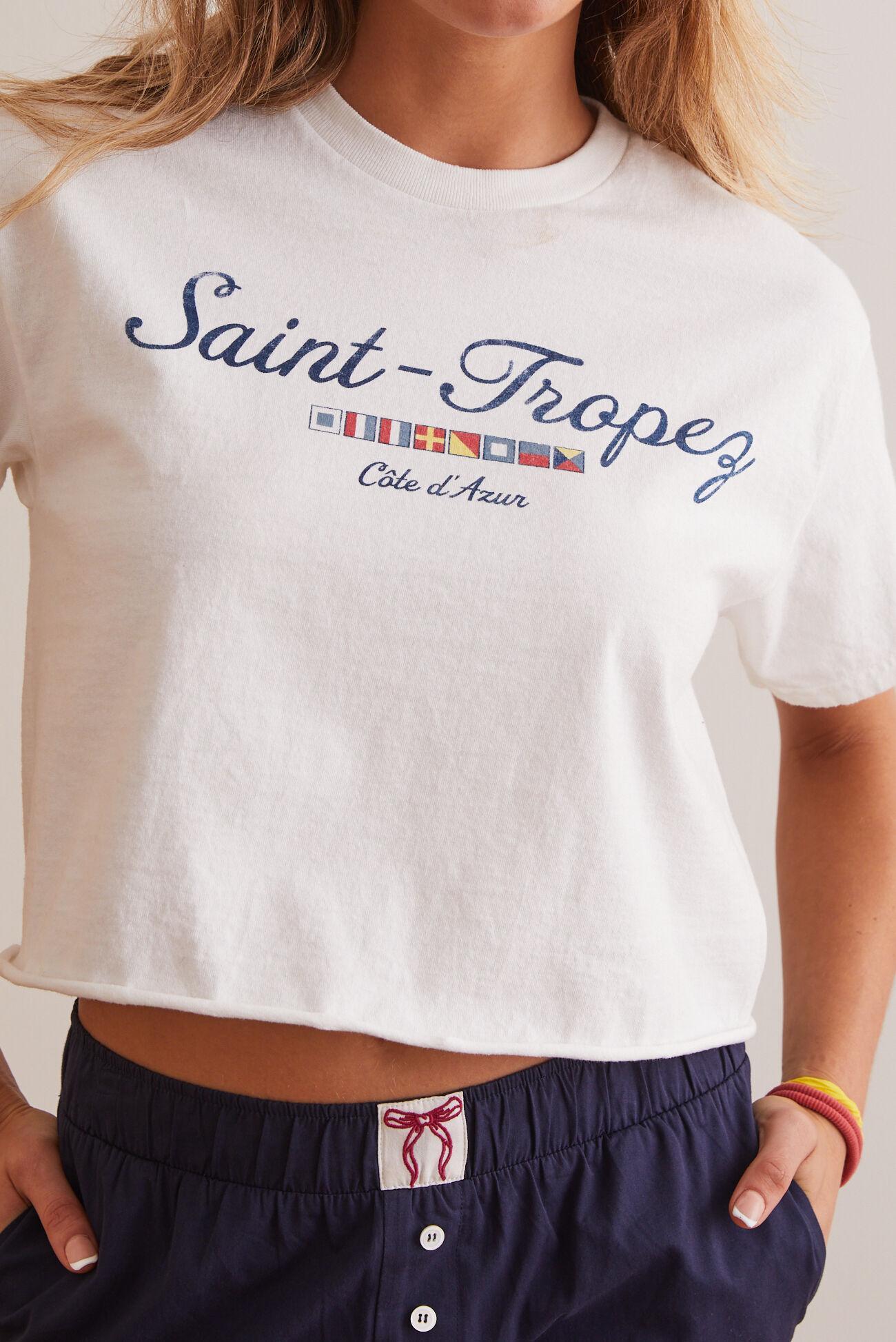 Saint Tropez Cropped Graphic Tee Product Image