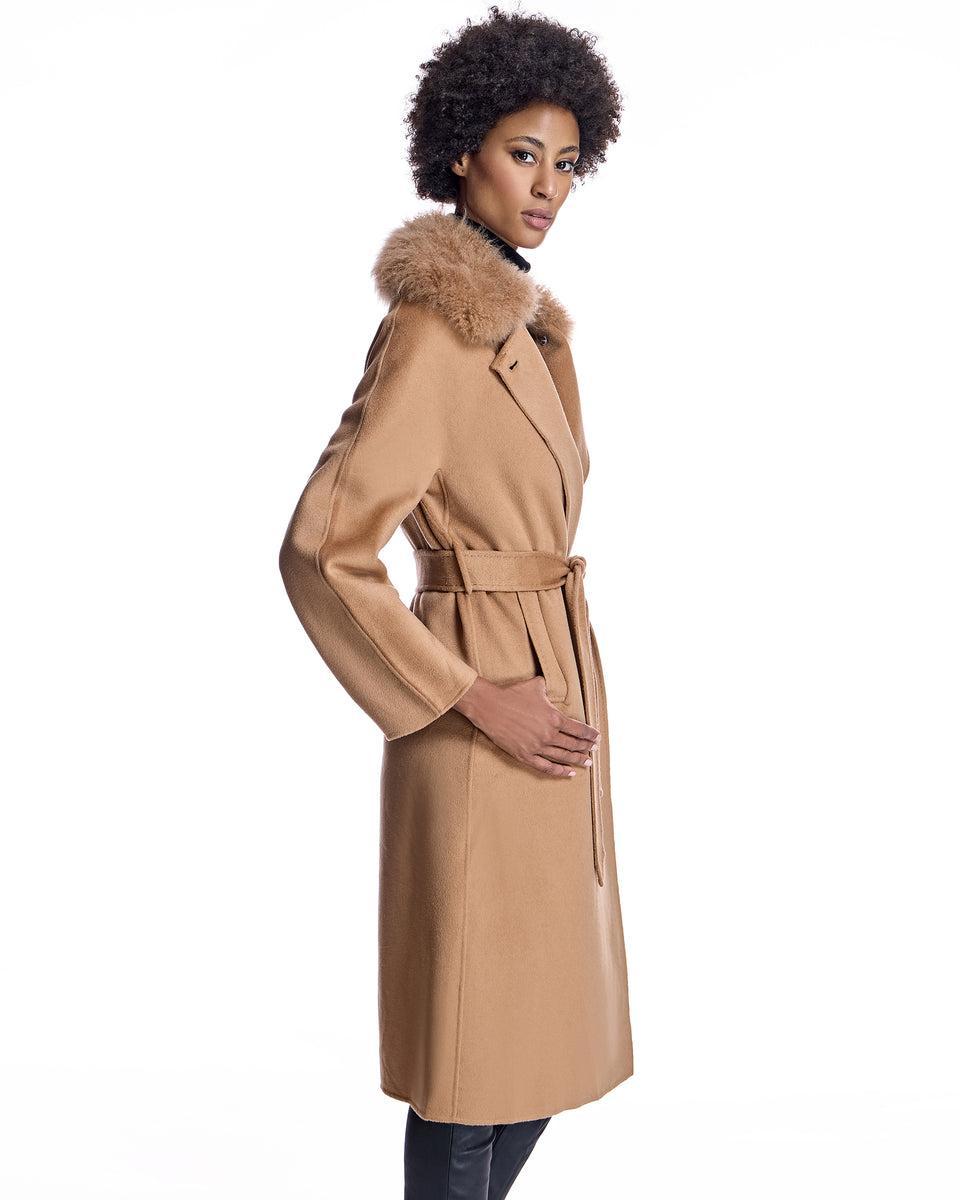 Cashmere Belted Coat with Cashmere Goat Shirt Collar-Maximilian Product Image