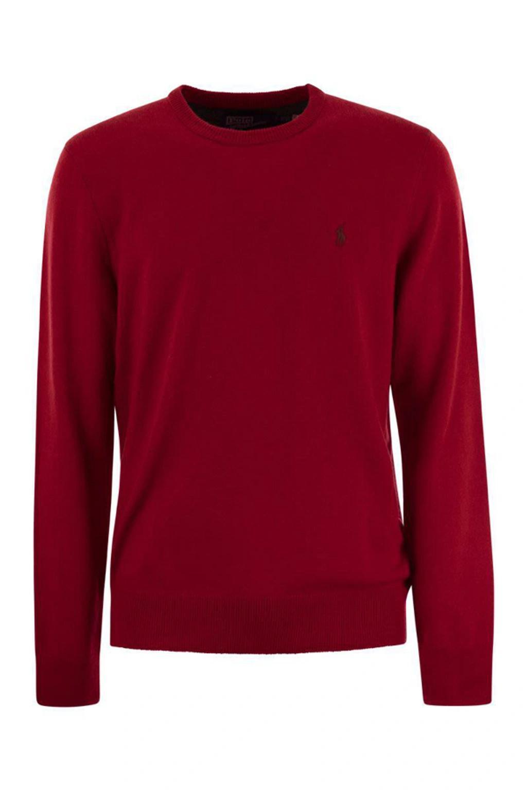 POLO RALPH LAUREN Crew-neck Wool Sweater In Red Product Image