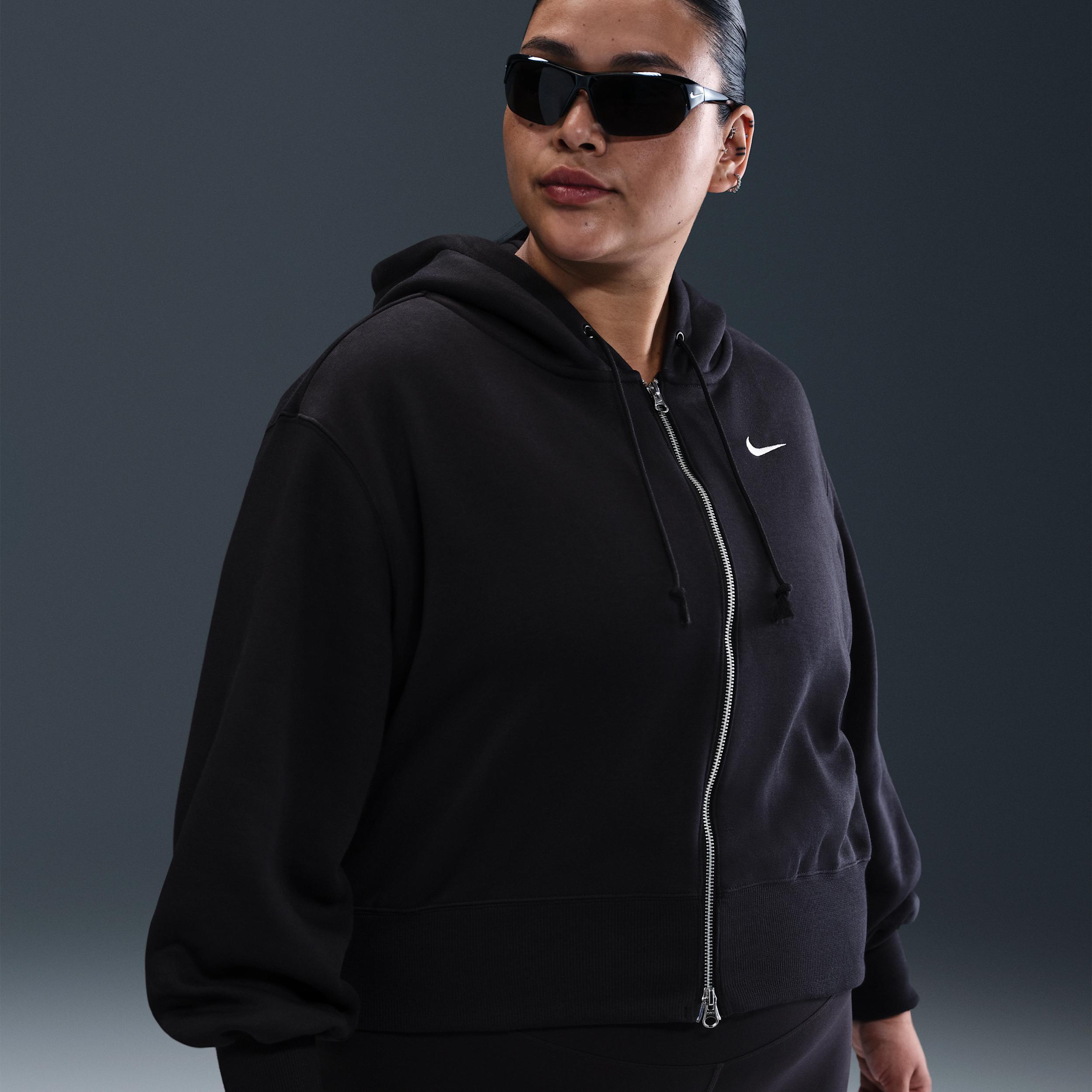 Womens Nike Sportswear Phoenix Fleece Loose Cropped Full-Zip Hoodie (Plus Size) Product Image