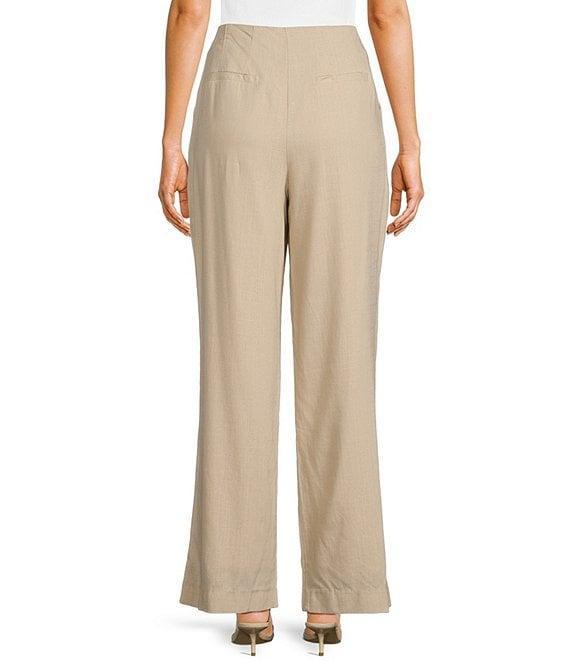 Takara Pleat-Front Wide-Leg Linen-Blend Coordinating Pants Product Image