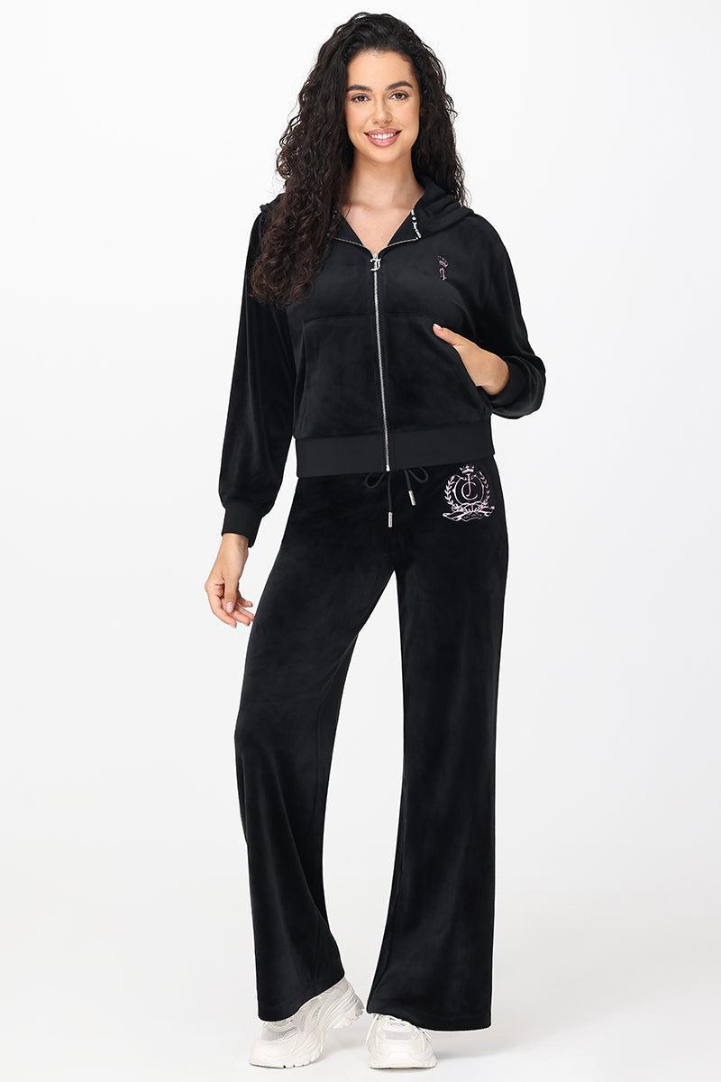 Relaxed Velour Zip Hoodie Product Image
