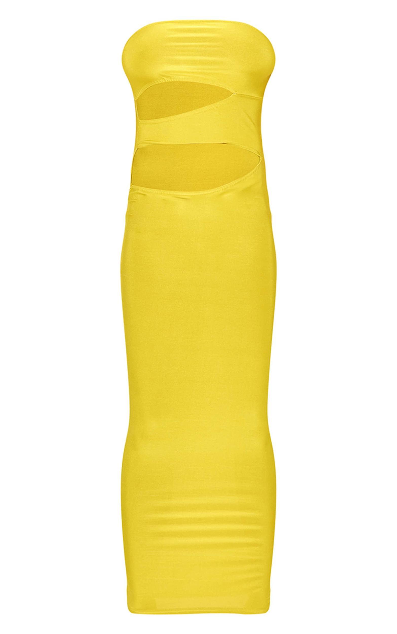 Olive Slinky Metallic Cut Out Maxi Dress Product Image