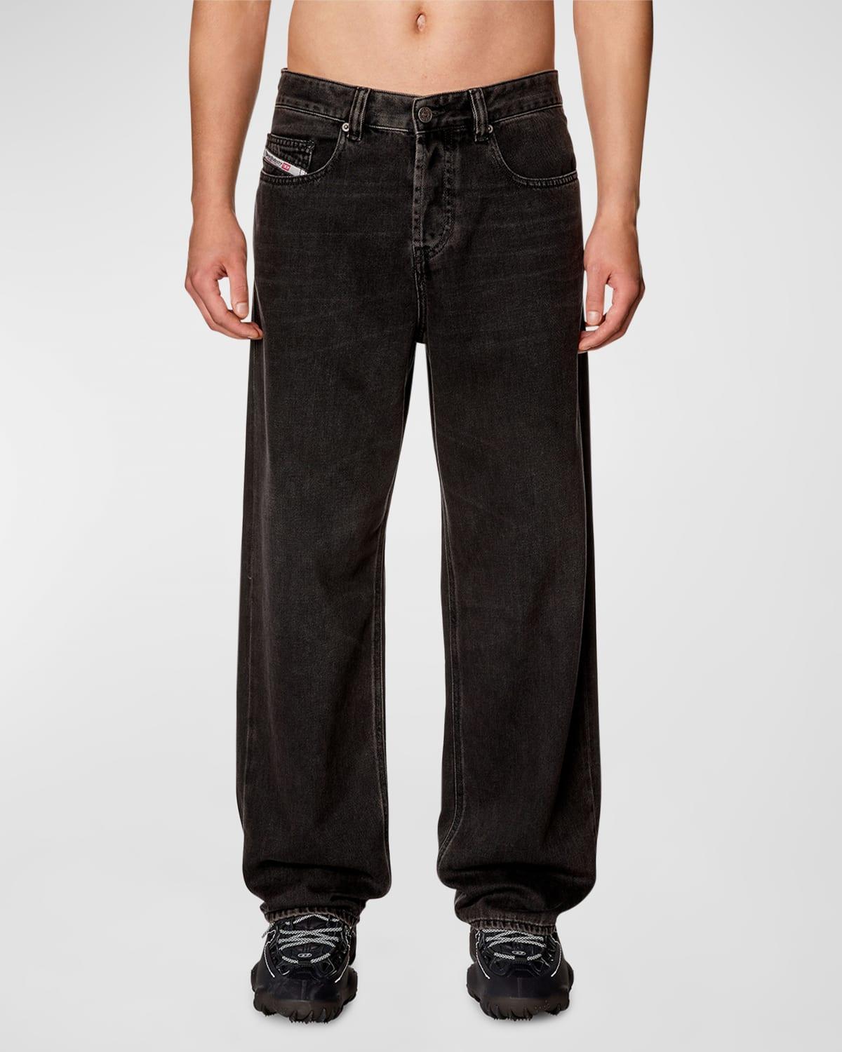 Diesel 2001 D-Macro Straight Fit Jeans in Black Denim Product Image