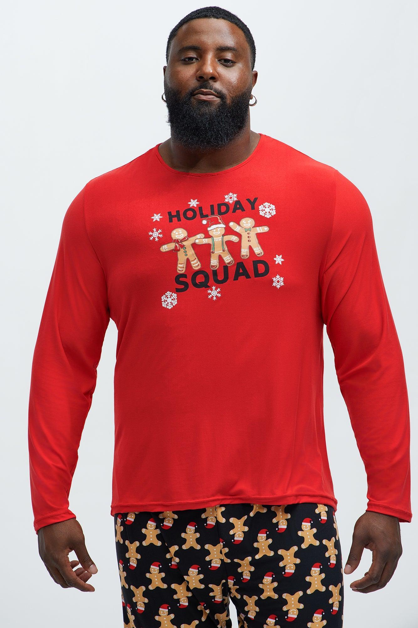 Holiday Squad Gingerbread Holiday PJ Set - Red/Black Product Image