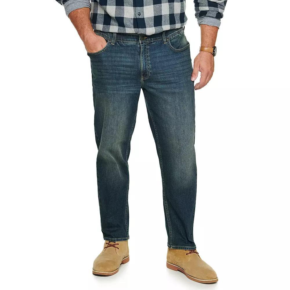 Big & Tall Sonoma Goods For Life® Straight-Leg Flexwear Jeans, Men's, Size: 56X30, Green Tint Product Image