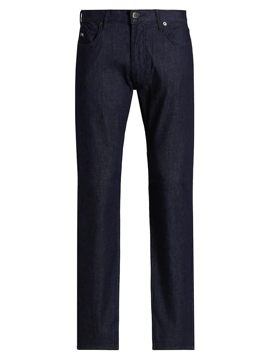 Mens Dark-Wash Denim Five-Pocket Pants Product Image