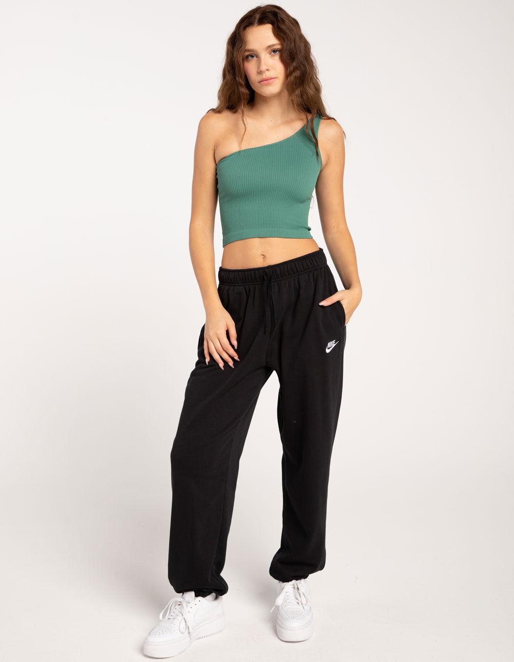 FULL TILT Seamless One Shoulder Womens Tank Top - DK GREEN Product Image