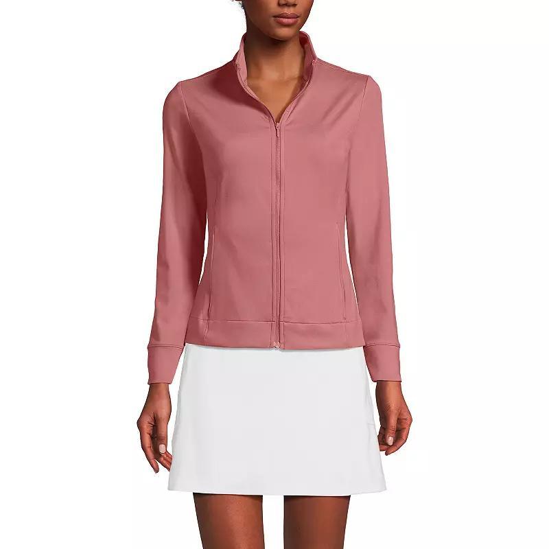 Women's Lands' End Long Sleeve High Impact Front Zip Jacket, Size: Large, Washed Green Product Image