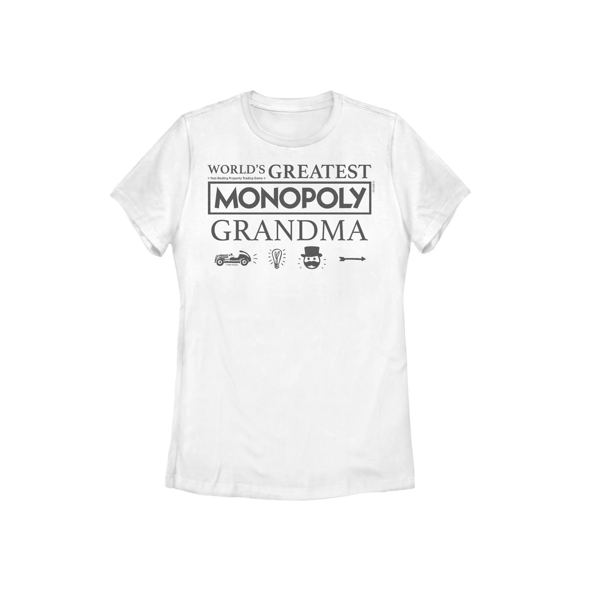 Juniors' Monopoly World's Greatest Grandma Tee, Women's, Size: Small, White Product Image