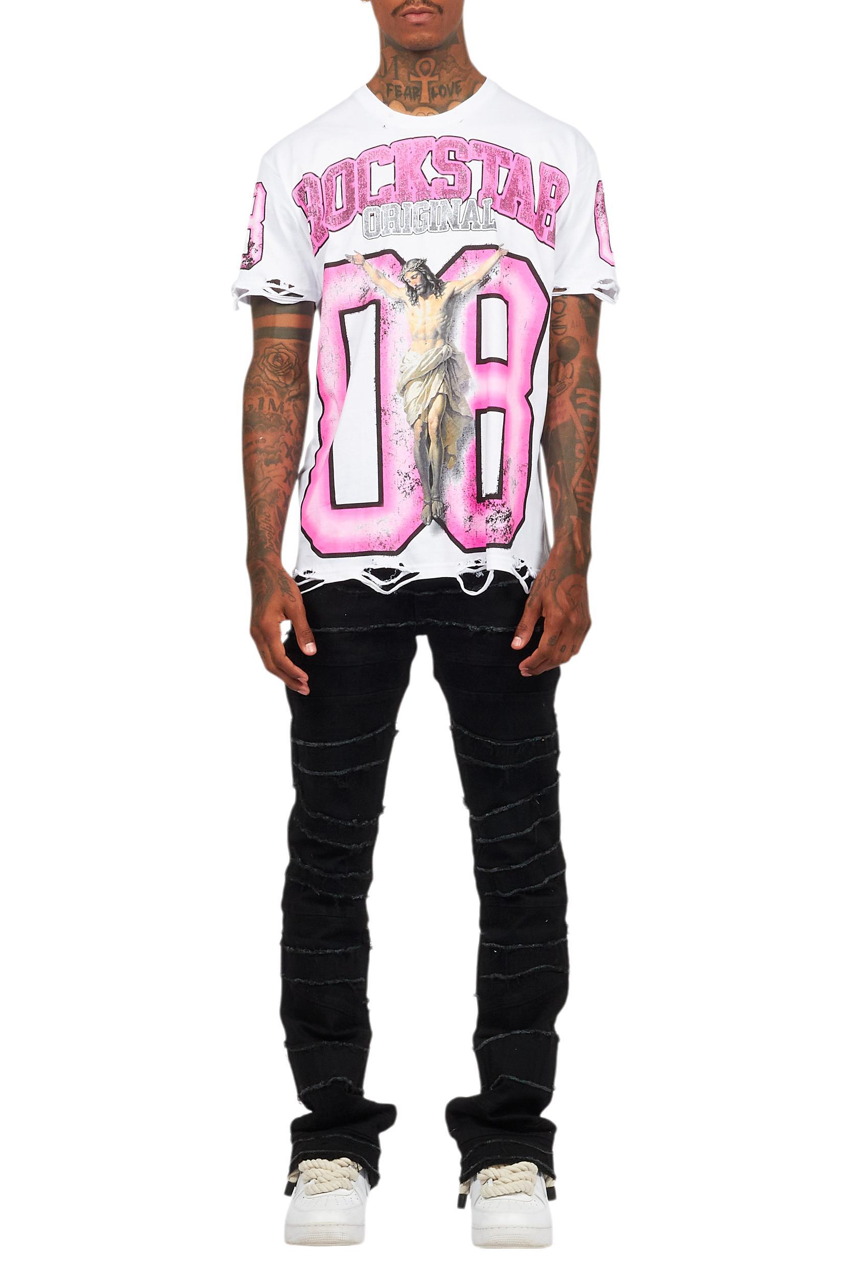 Franko Jet Black Stacked Flare Jean Male Product Image