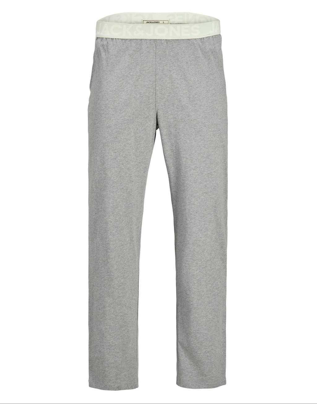 Jack & Jones lounge t-shirt & bottoms set with color block in light gray Product Image