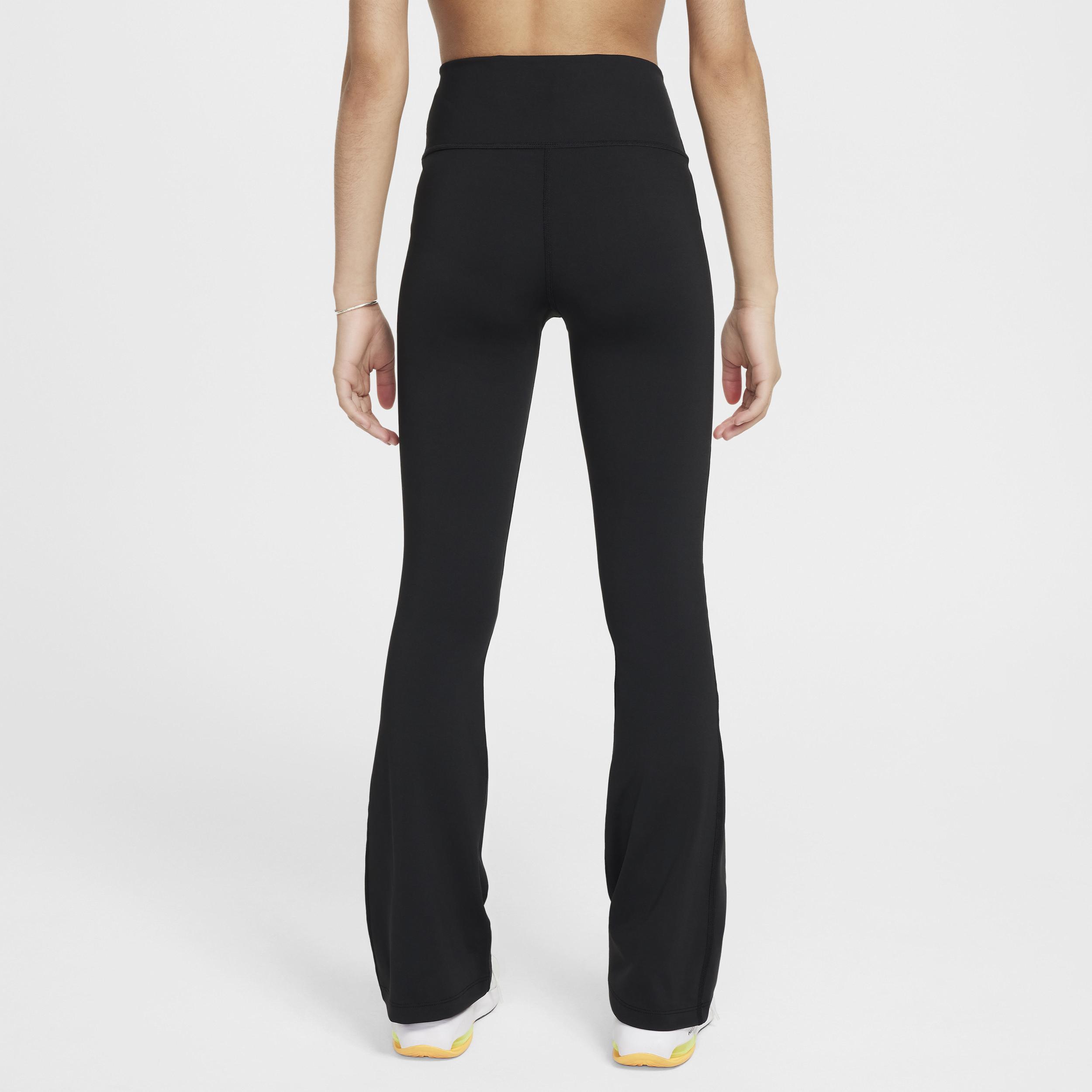 Kids' Nike One Dri-FIT Flare Leggings in Black/White at Nordstrom, Size Xs Product Image