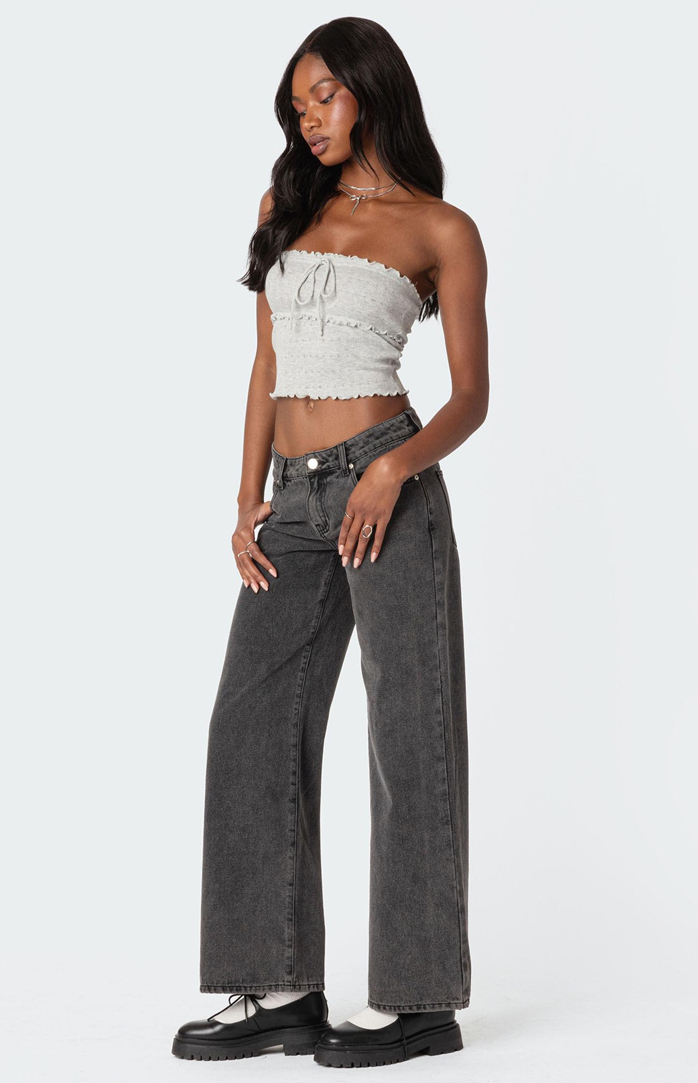 Edikted Women's Savannah Pointelle Tube Top Product Image