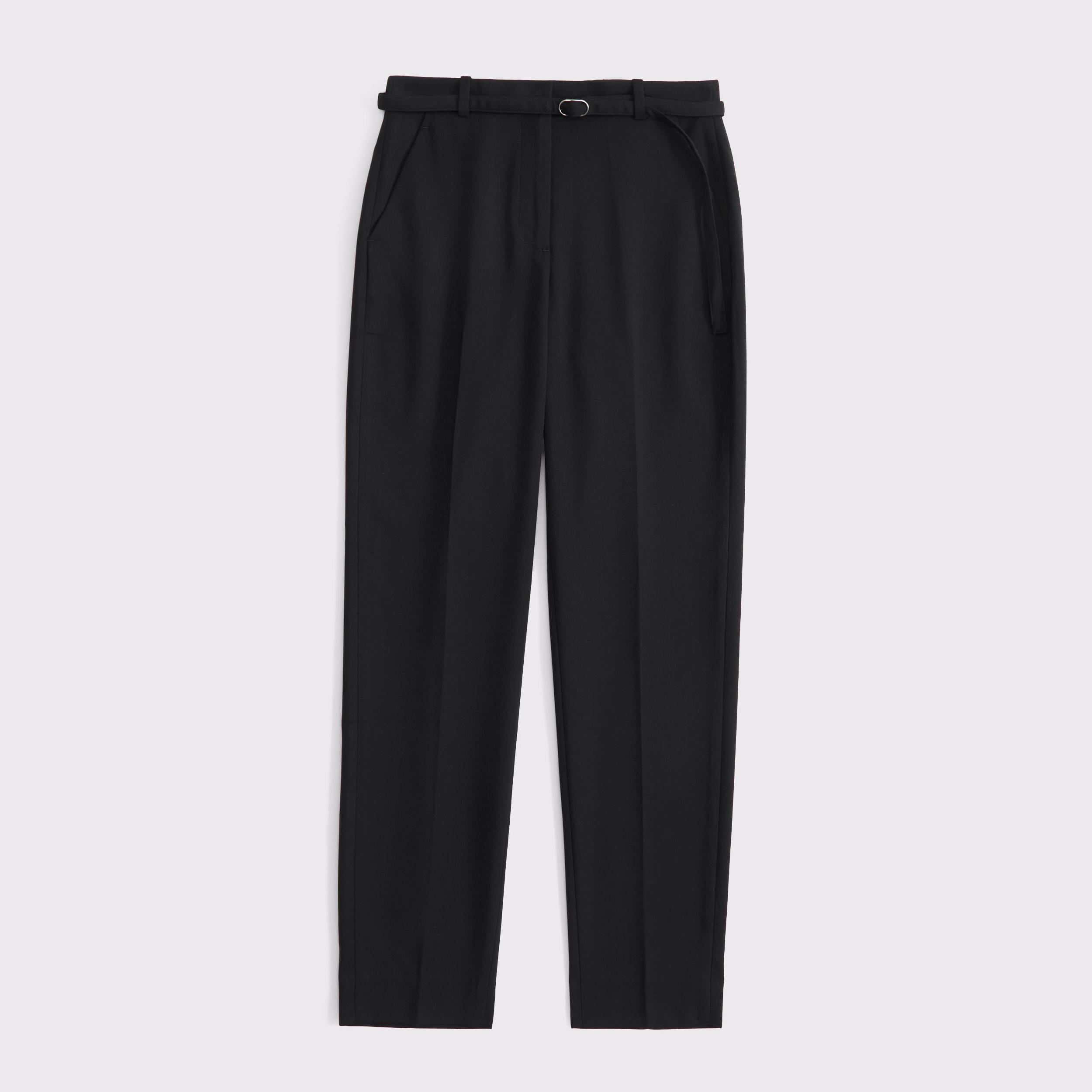 High Rise Belted Ankle Straight Pant Product Image