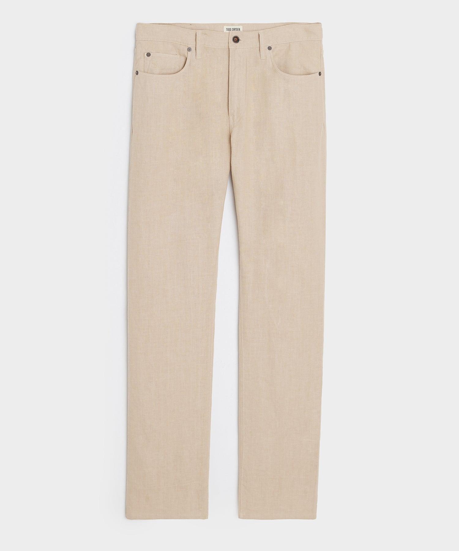 Straight Fit 5-Pocket Linen Pant Male Product Image