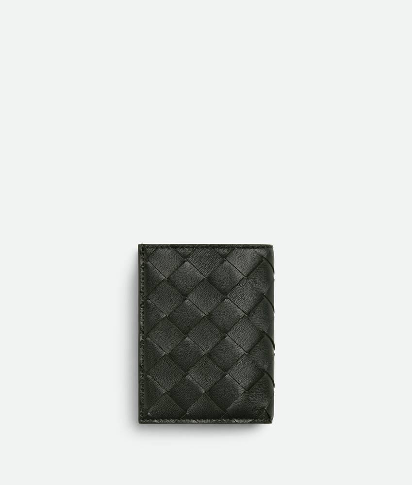 Men's Intrecciato Diagonal Slim Flap Card Case in Dark green Product Image