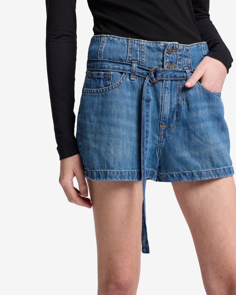 Indigo Linen Belted Short Product Image