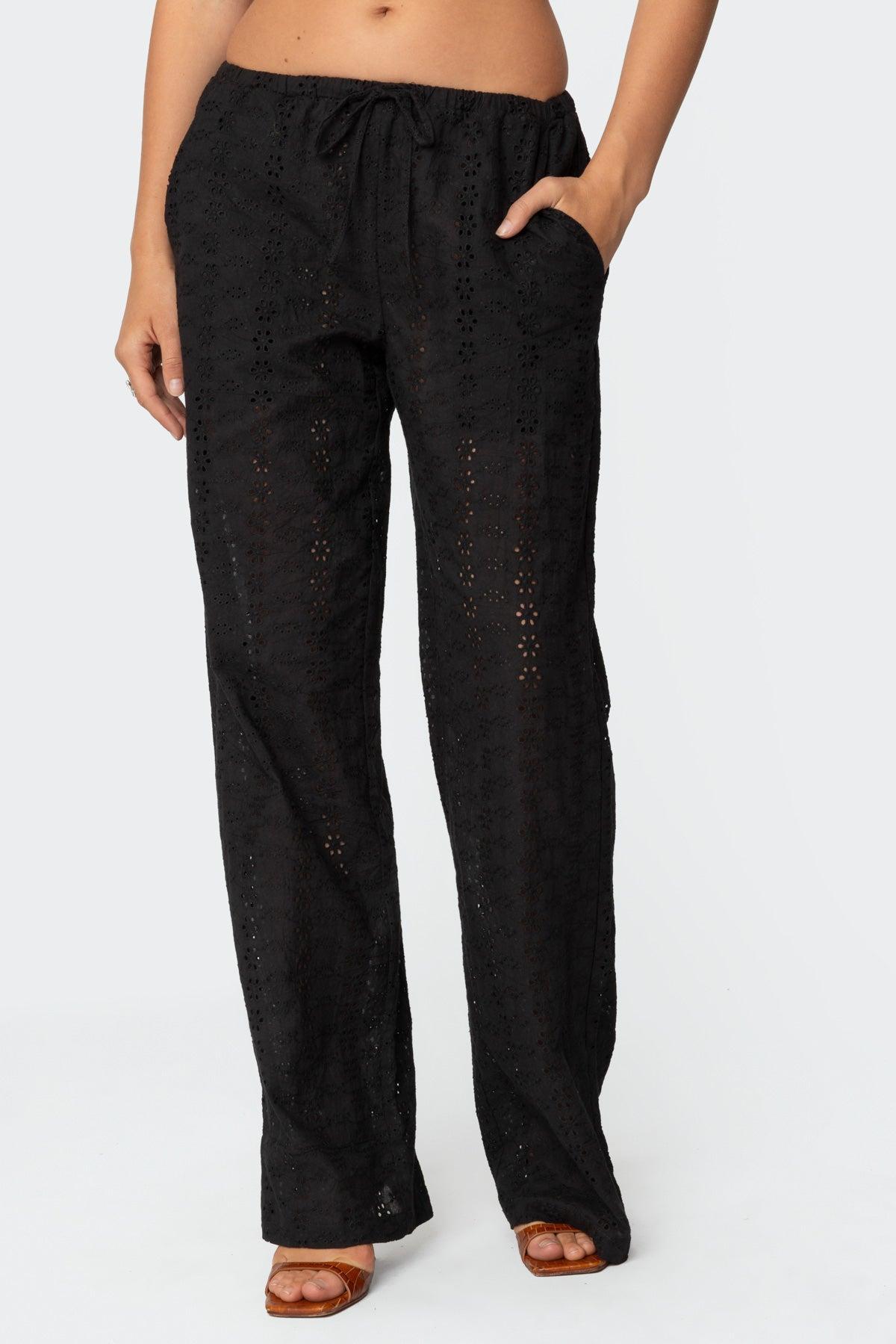 Lemon Lacey Cotton Pants Product Image