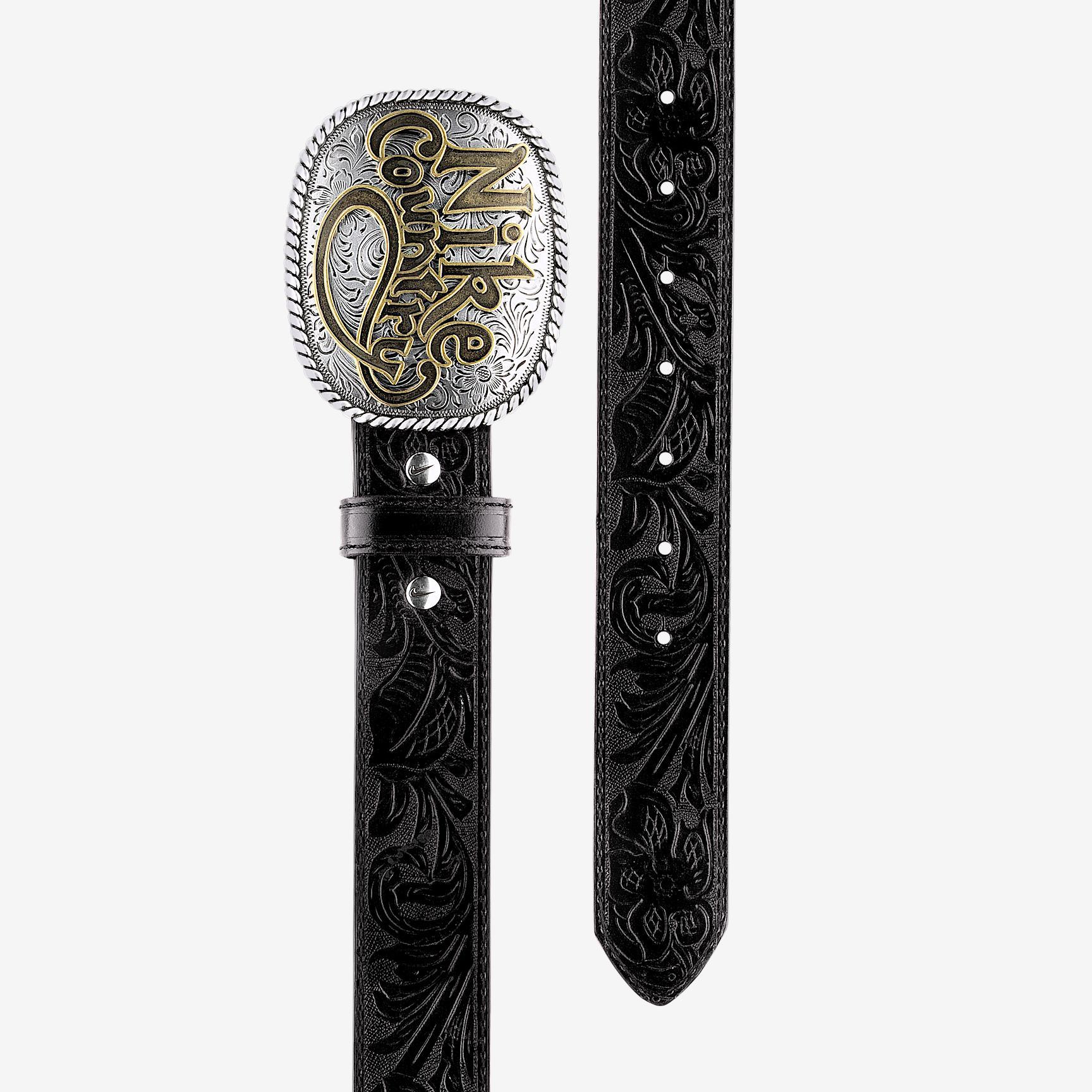 Nike Country Men's Plaque Buckle Embossed Leather Belt Product Image