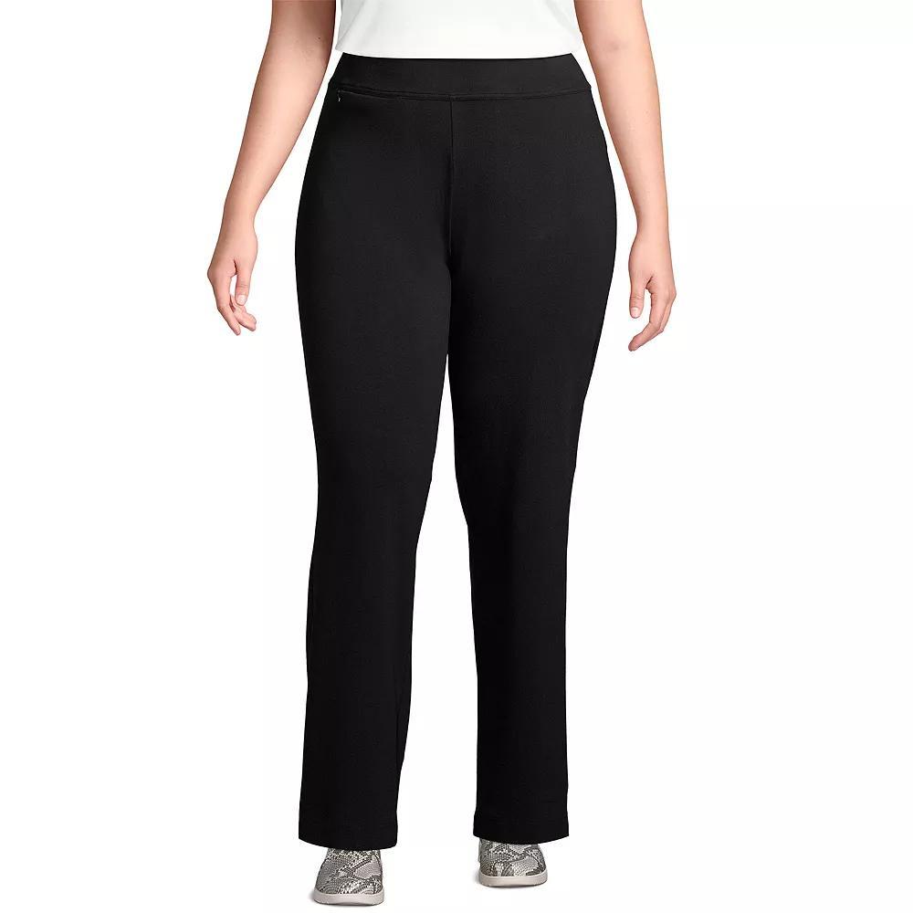Plus Size Lands' End Starfish Pull-On Straight-Leg Pants, Women's, Size: 1XL, Green Moss Product Image