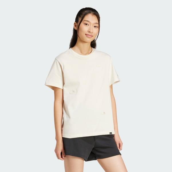 adidas Lounge Slide Graphic Tee Black L Womens Product Image