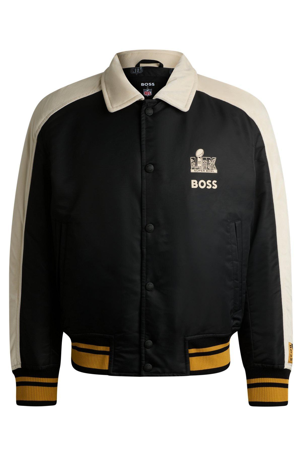BOSS - BOSS x NFL bomber jacket with velvet trims - Black Product Image