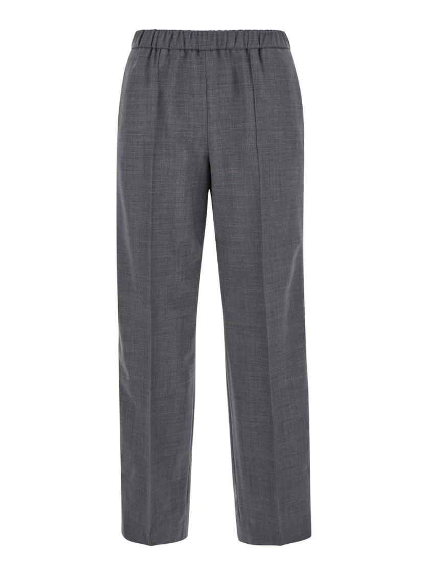 FABIANA FILIPPI Grey Pants With Elastic Waistband In Wool Blend Woman Product Image