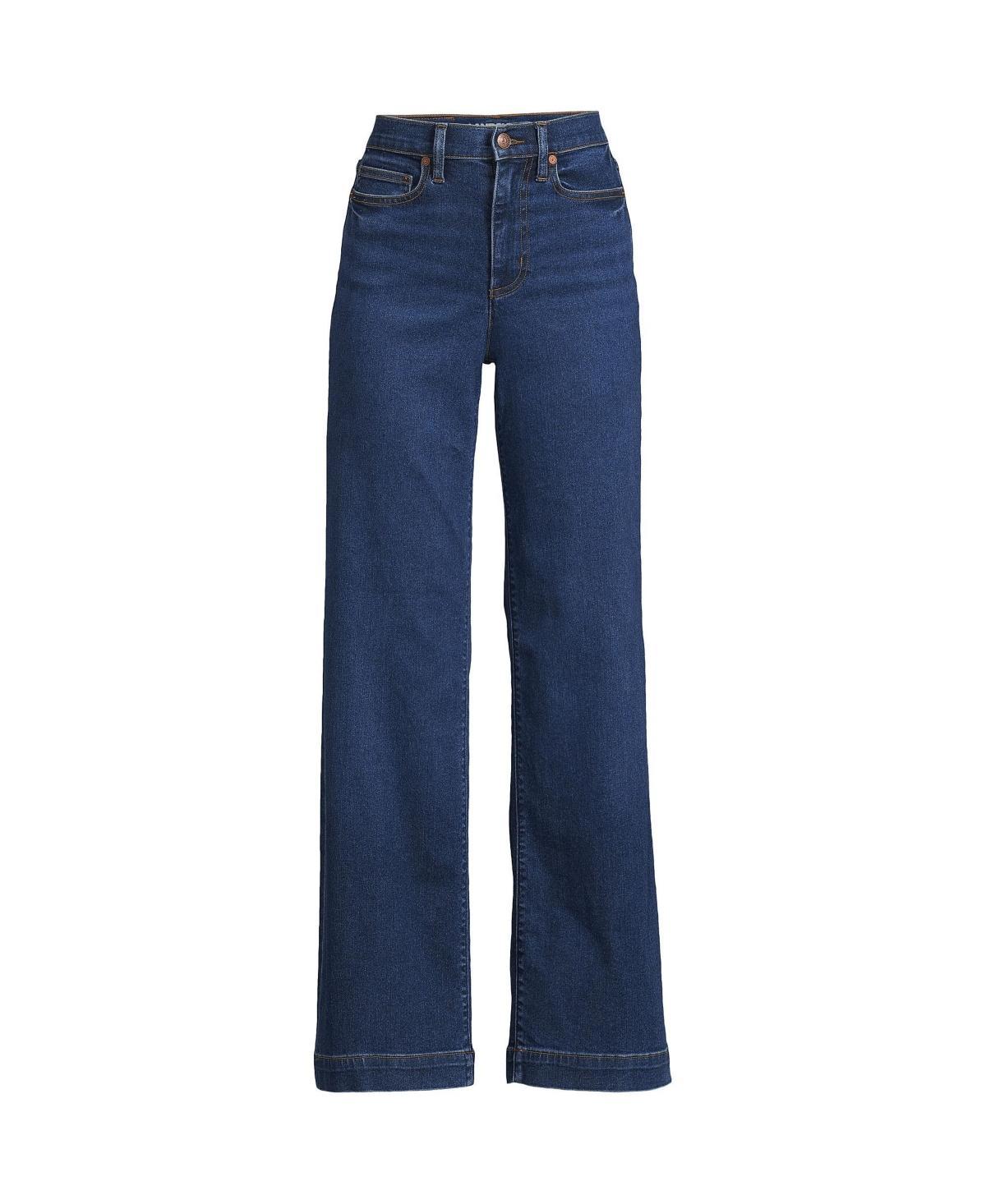 Petite Lands' End Recover High-Rise Wide-Leg Jeans, Women's, Size: 18P 28, River Rinse Product Image