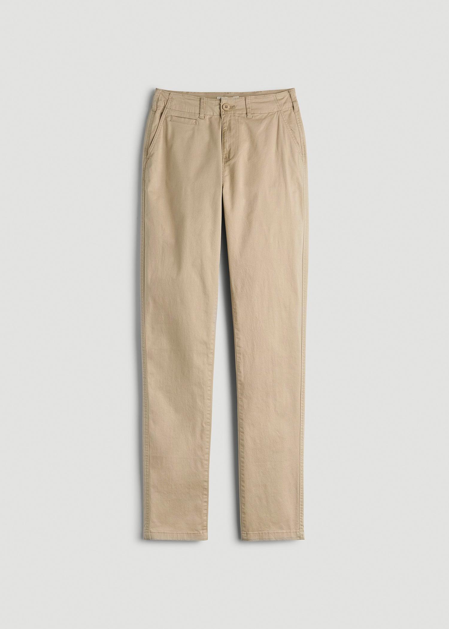 High Rise Tapered Chino Pants for Tall Women in Wreath Green Product Image