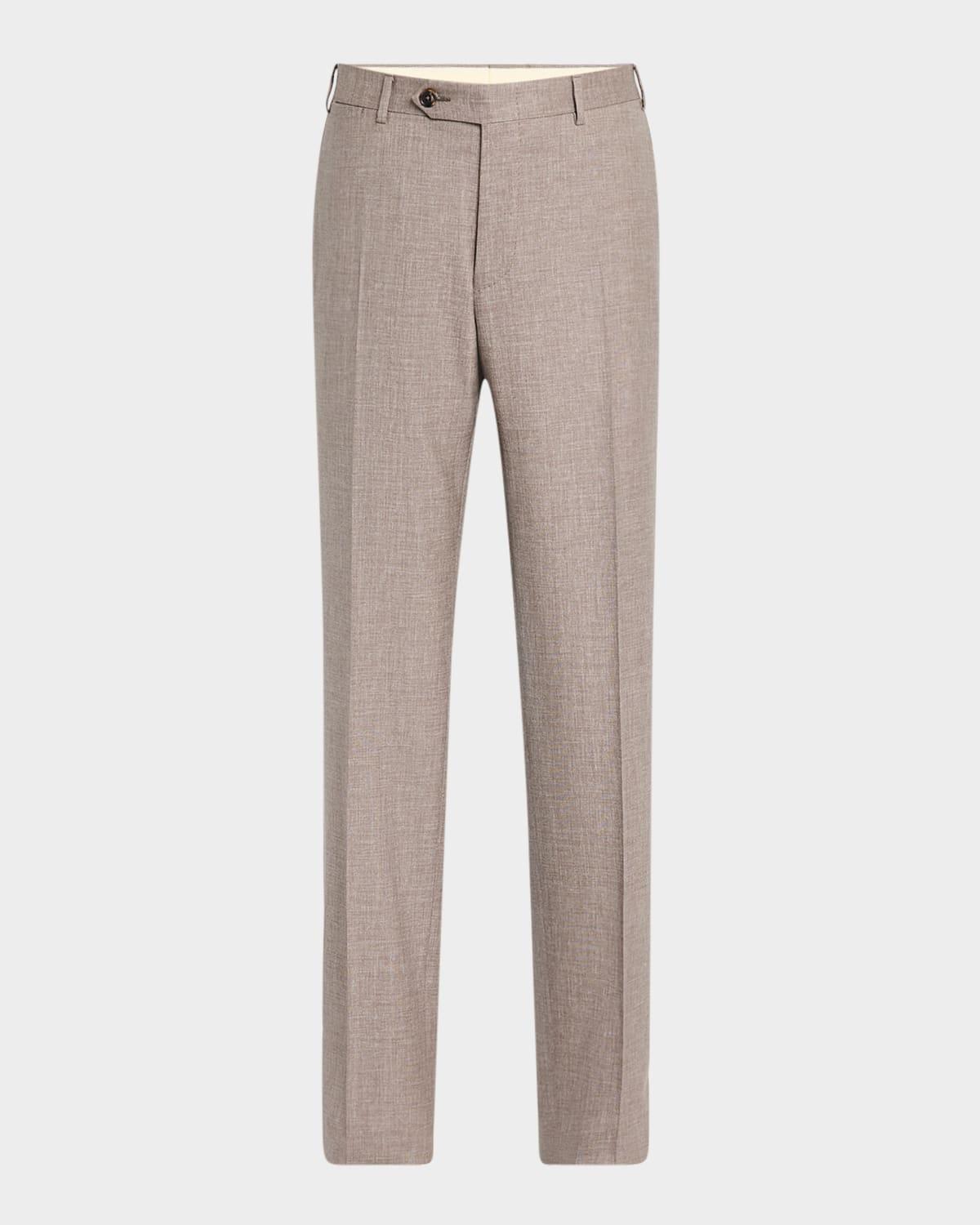 Mens Melange Wool Dress Pants Product Image
